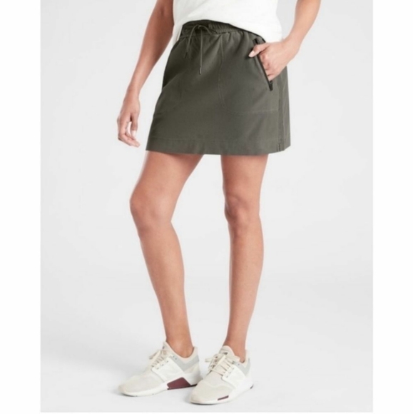 Athleta Light Olive Twill Farallon Skirt - Picture 7 of 7